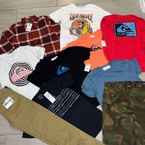 🔥 QUIKSILVER CLOTHING BUNDLE BOX LOT FOR BOYS NEW WITH TAGS! 🔥